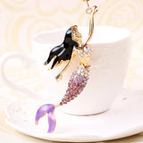Rhinestone Mermaid Keychain Car Key Ring Holder Women Handbag Charm Gift R112