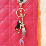 Rhinestone Mermaid Keychain Car Key Ring Holder Women Handbag Charm Gift R112