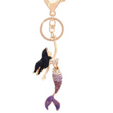 Rhinestone Mermaid Keychain Car Key Ring Holder Women Handbag Charm Gift R112