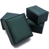 Green Pu Leather Jewelry Holder Ring Earring Box