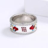 Enamel Bird Shape Ring for Women, Animal Couple Engagement Ring
