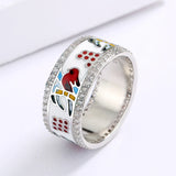 Enamel Bird Shape Ring for Women, Animal Couple Engagement Ring