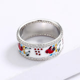 Enamel Bird Shape Ring for Women, Animal Couple Engagement Ring