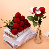 Flocking Rose Flower Ring Box Wedding Engagement Valentine Gift