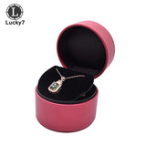 Round Leather Plush Ring Box Pendant Box Jewelry Storage Box