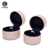 Round Leather Plush Ring Box Pendant Box Jewelry Storage Box