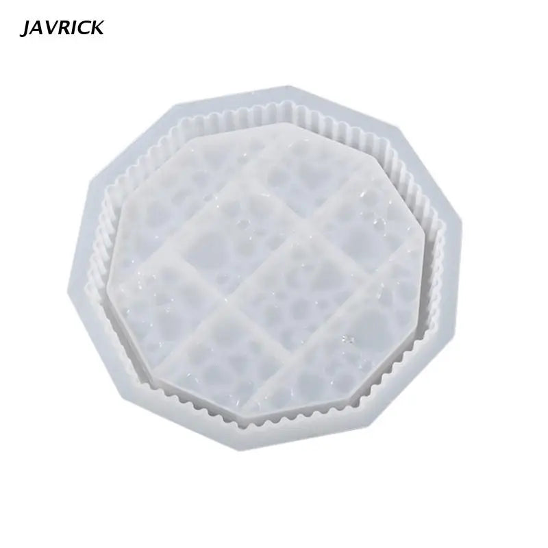 Silicone Round Tray Mold Diamond Bottom Resin Casting DIY Craft