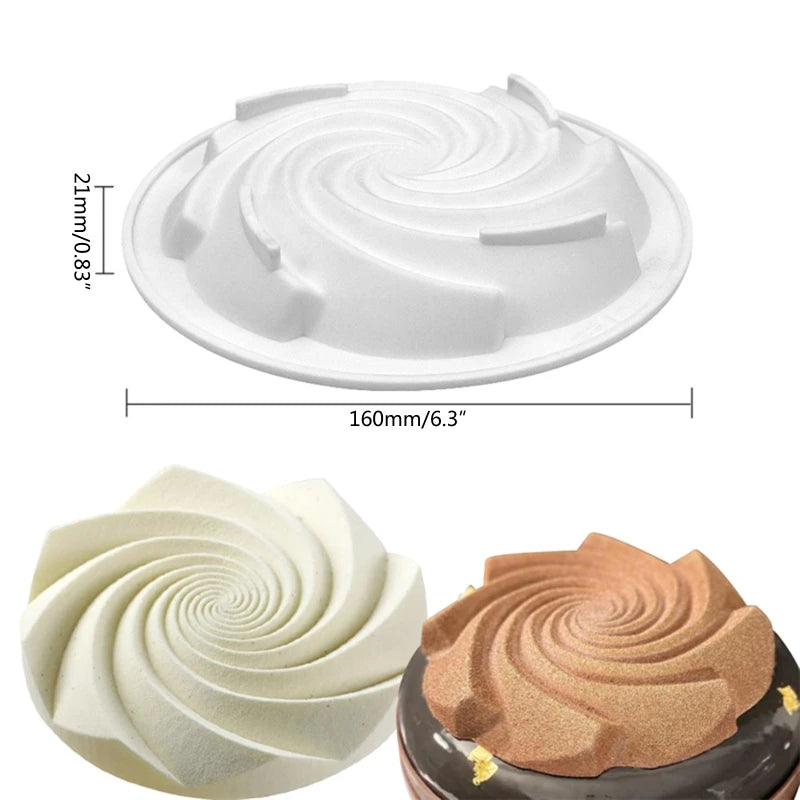 Whirlwind Shape Fondant Cake Silicone Mold Pastry Chocolate Mould