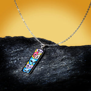 Silver Cat Pendant Necklace Enamel Ladies Jewelry Sweater Chain