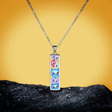 Silver Cat Pendant Necklace Enamel Ladies Jewelry Sweater Chain