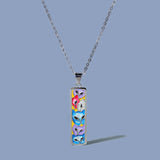 Silver Cat Pendant Necklace Enamel Ladies Jewelry Sweater Chain