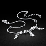 Silver Fish Bone Anklet 925 Sterling Silver Ankle Chain Women's Sandals Jewelry