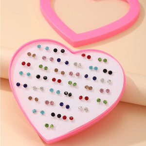 Multi-Color Rhinestone Earrings Set