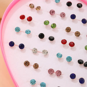 Multi-Color Rhinestone Earrings Set