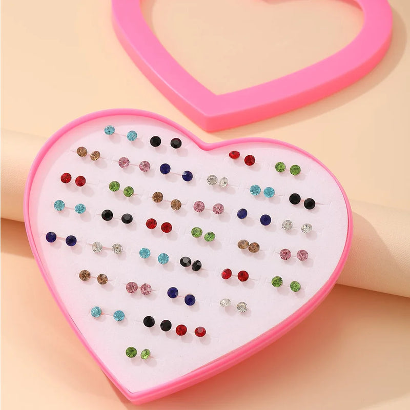 Multi-Color Rhinestone Earrings Set