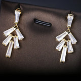 Geometric Zircon Silver-Plated Stud Earrings For Women