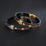 Vintage Stainless Steel Leather Bracelet for Men