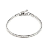 Stainless Steel Snake Chain Bracelet Rose Silver Rectangle Charms Gifts