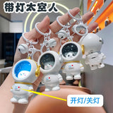 Creative Astronaut Keychain Light Up Bear Pendant
