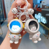 Creative Astronaut Keychain Light Up Bear Pendant