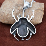Steampunk Gear Beetle Pendant Necklace Stainless Steel