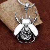 Steampunk Gear Beetle Pendant Necklace Stainless Steel