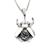 Steampunk Gear Beetle Pendant Necklace Stainless Steel