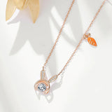 Sterling Silver Smart Rabbit Necklace Heart Pendant