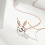 Sterling Silver Smart Rabbit Necklace Heart Pendant