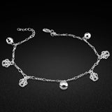 Sterling Silver Crown Anklet for Women