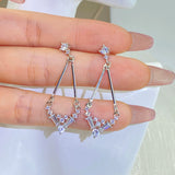 Flash Round Diamond Stud Earrings for Women Wedding Gift