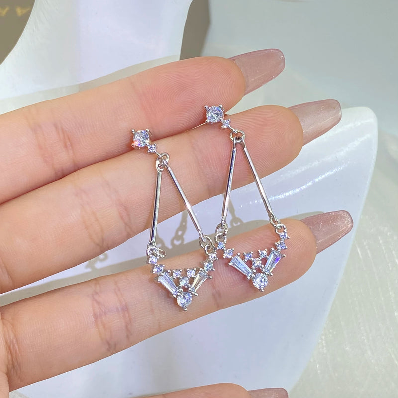 Flash Round Diamond Stud Earrings for Women Wedding Gift