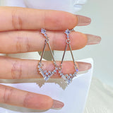Flash Round Diamond Stud Earrings for Women Wedding Gift