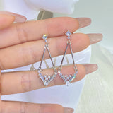 Flash Round Diamond Stud Earrings for Women Wedding Gift
