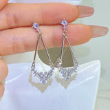 Flash Round Diamond Stud Earrings for Women Wedding Gift