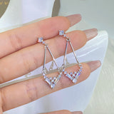Flash Round Diamond Stud Earrings for Women Wedding Gift