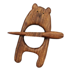 Funny Animal Sweater Breastpin Wood Crafts DIY Scarf Pin for Party