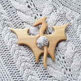 Funny Animal Sweater Breastpin Wood Crafts DIY Scarf Pin for Party