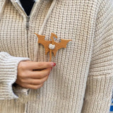 Funny Animal Sweater Breastpin Wood Crafts DIY Scarf Pin for Party