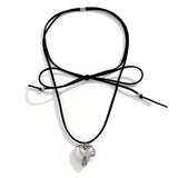 Sweet Love Heart Pendant Necklace for Women Wedding Goth