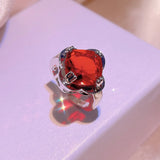 Ruby Flower Clover Pendant Set for Women