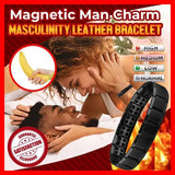 Stylish Titanium Steel Bangle Leather Bracelet