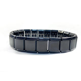Stylish Titanium Steel Magnetic Man Leather Bracelet
