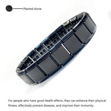 Stylish Titanium Steel Magnetic Man Leather Bracelet