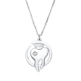 Tooth Dentist Crystal Pendant Necklace Medical Dental Oral Care Jewelry