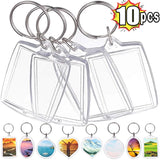 Personalized Acrylic Photo Keychain DIY Split Ring Clear Custom Picture