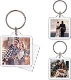 Personalized Acrylic Photo Keychain DIY Split Ring Clear Custom Picture
