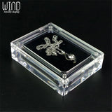 Acrylic Jewelry Display Box Necklace Pendant Case Transparent Holder