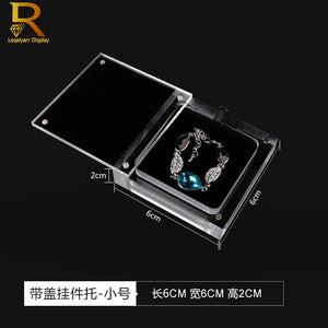 Transparent Jewelry Display Box Necklace Pendant Case Holder