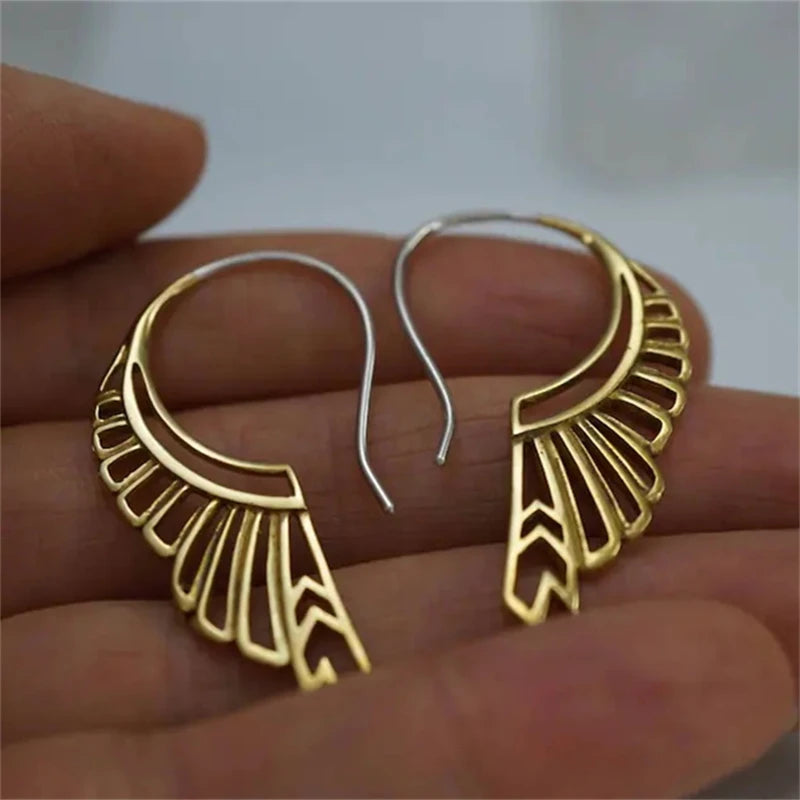 Hollow Double Wings Earrings - Personality Jewelry